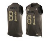 Men Nike Jacksonville Jaguars #81 Mychal Rivera Limited Green Salute to Service Tank Top NFL Jersey