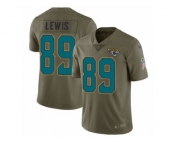 Men Nike Jacksonville Jaguars #89 Marcedes Lewis Limited Olive 2017 Salute to Service NFL Jersey