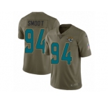 Men Nike Jacksonville Jaguars #94 Dawuane Smoot Limited Olive 2017 Salute to Service NFL Jersey