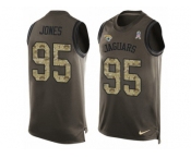 Men Nike Jacksonville Jaguars #95 Abry Jones Limited Green Salute to Service Tank Top NFL Jersey