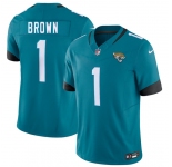 Men's Jacksonville Jaguars #1 Montaric Brown Teal 2026 F.U.S.E. Vapor Untouchable Limited Football Stitched Jersey