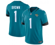 Men's Jacksonville Jaguars #1 Montaric Brown Teal 2026 F.U.S.E. Vapor Untouchable Limited Football Stitched Jersey