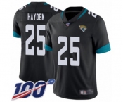 Men's Jacksonville Jaguars #25 D.J. Hayden Black Team Color Vapor Untouchable Limited Player 100th Season Football Jersey