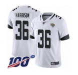 Men's Jacksonville Jaguars #36 Ronnie Harrison White Vapor Untouchable Limited Player 100th Season Football Jersey