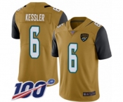 Men's Jacksonville Jaguars #6 Cody Kessler Limited Gold Rush Vapor Untouchable 100th Season Football Jersey