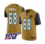 Men's Jacksonville Jaguars #68 Andrew Norwell Limited Gold Rush Vapor Untouchable 100th Season Football Jersey