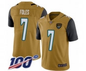 Men's Jacksonville Jaguars #7 Nick Foles Limited Gold Rush Vapor Untouchable 100th Season Football Jersey