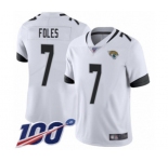 Men's Jacksonville Jaguars #7 Nick Foles White Vapor Untouchable Limited Player 100th Season Football Jersey