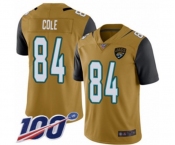 Men's Jacksonville Jaguars #84 Keelan Cole Limited Gold Rush Vapor Untouchable 100th Season Football Jersey