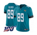 Men's Jacksonville Jaguars #89 Josh Oliver Teal Green Alternate Vapor Untouchable Limited Player 100th Season Football Jersey