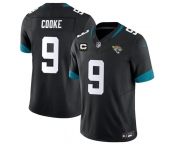 Men's Jacksonville Jaguars #9 Logan Cooke Black 2026 F.U.S.E. 4-Star C Patch Vapor Limited Football Stitched Jersey