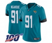 Men's Jacksonville Jaguars #91 Yannick Ngakoue Teal Green Alternate Vapor Untouchable Limited Player 100th Season Football Jersey