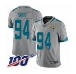 Men's Jacksonville Jaguars #94 Dawuane Smoot Silver Inverted Legend Limited 100th Season Football Jersey
