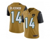 Men's Nike Jacksonville Jaguars #14 Justin Blackmon Limited Gold Rush NFL Jersey