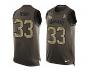 Men's Nike Jacksonville Jaguars #33 Chris Ivory Limited Green Salute to Service Tank Top NFL Jersey