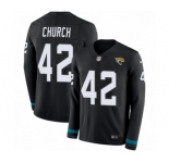 Men's Nike Jacksonville Jaguars #42 Barry Church Limited Black Therma Long Sleeve NFL Jersey