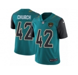 Men's Nike Jacksonville Jaguars #42 Barry Church Vapor Untouchable Limited Teal Green Team Color NFL Jersey