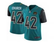 Men's Nike Jacksonville Jaguars #42 Barry Church Vapor Untouchable Limited Teal Green Team Color NFL Jersey