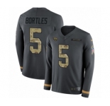 Men's Nike Jacksonville Jaguars #5 Blake Bortles Limited Black Salute to Service Therma Long Sleeve NFL Jersey