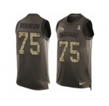 Men's Nike Jacksonville Jaguars #75 Cam Robinson Limited Green Salute to Service Tank Top NFL Jersey