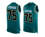 Men's Nike Jacksonville Jaguars #75 Cam Robinson Limited Teal Green Player Name & Number Tank Top NFL Jersey