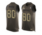 Men's Nike Jacksonville Jaguars #80 Mychal Rivera Limited Green Salute to Service Tank Top NFL Jersey