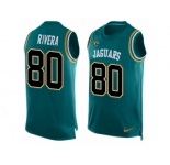 Men's Nike Jacksonville Jaguars #80 Mychal Rivera Limited Teal Green Player Name & Number Tank Top NFL Jersey