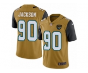 Men's Nike Jacksonville Jaguars #90 Malik Jackson Limited Gold Rush NFL Jersey