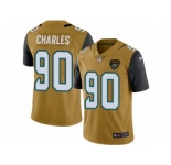 Men's Nike Jacksonville Jaguars #90 Stefan Charles Limited Gold Rush NFL Jersey