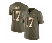 Nike Jacksonville Jaguars #17 DJ Chark Olive Gold Men Stitched NFL Limited 2017 Salute To Service Jersey
