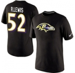 Nike Baltimore Ravens 52 R.LEWIS Name & Number T-Shirt Black
