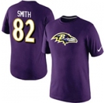 Nike Baltimore Ravens 82 Smith Name & Number T-Shirt Purple