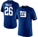 Nike New York Giants Antrel Rolle Name & Number T-Shirt Blue