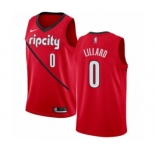 Women's Nike Portland Trail Blazers #0 Damian Lillard Red Swingman Jersey - Earned Edition