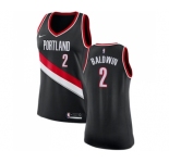 Women's Nike Portland Trail Blazers #2 Wade Baldwin Swingman Black NBA Jersey - Icon Edition