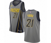 Youth Nike Indiana Pacers #21 Thaddeus Young Swingman Gray NBA Jersey - City Edition