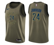 Youth Nike Indiana Pacers #24 Alize Johnson Swingman Green Salute to Service NBA Jersey