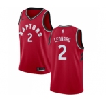 Youth Nike Toronto Raptors #2 Kawhi Leonard Swingman Red NBA Jersey - Icon Edition