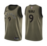 Youth Nike Toronto Raptors #9 Serge Ibaka Swingman Green Salute to Service NBA Jersey