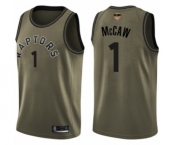 Youth Toronto Raptors #1 Patrick McCaw Swingman Green Salute to Service 2019 Basketball Finals Bound Jersey