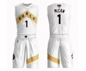 Youth Toronto Raptors #1 Patrick McCaw Swingman White 2019 Basketball Finals Bound Suit Jersey - City Edition