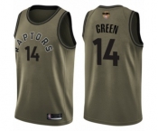 Youth Toronto Raptors #14 Danny Green Swingman Green Salute to Service 2019 Basketball Finals Bound Jersey
