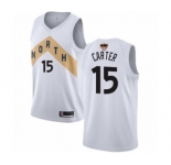 Youth Toronto Raptors #15 Vince Carter Swingman White 2019 Basketball Finals Bound Jersey - City Edition