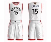 Youth Toronto Raptors #15 Vince Carter Swingman White 2019 Basketball Finals Bound Suit Jersey - Association Edition