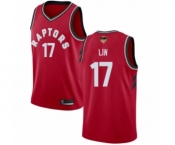Youth Toronto Raptors #17 Jeremy Lin Swingman Red 2019 Basketball Finals Bound Jersey - Icon Edition