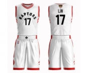 Youth Toronto Raptors #17 Jeremy Lin Swingman White 2019 Basketball Finals Bound Suit Jersey - Association Edition