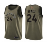 Youth Toronto Raptors #24 Norman Powell Swingman Green Salute to Service 2019 Basketball Finals Bound Jersey