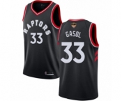 Youth Toronto Raptors #33 Marc Gasol Swingman Black 2019 Basketball Finals Bound Jersey Statement Edition