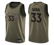 Youth Toronto Raptors #33 Marc Gasol Swingman Green Salute to Service 2019 Basketball Finals Bound Jersey
