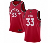 Youth Toronto Raptors #33 Marc Gasol Swingman Red 2019 Basketball Finals Bound Jersey - Icon Edition